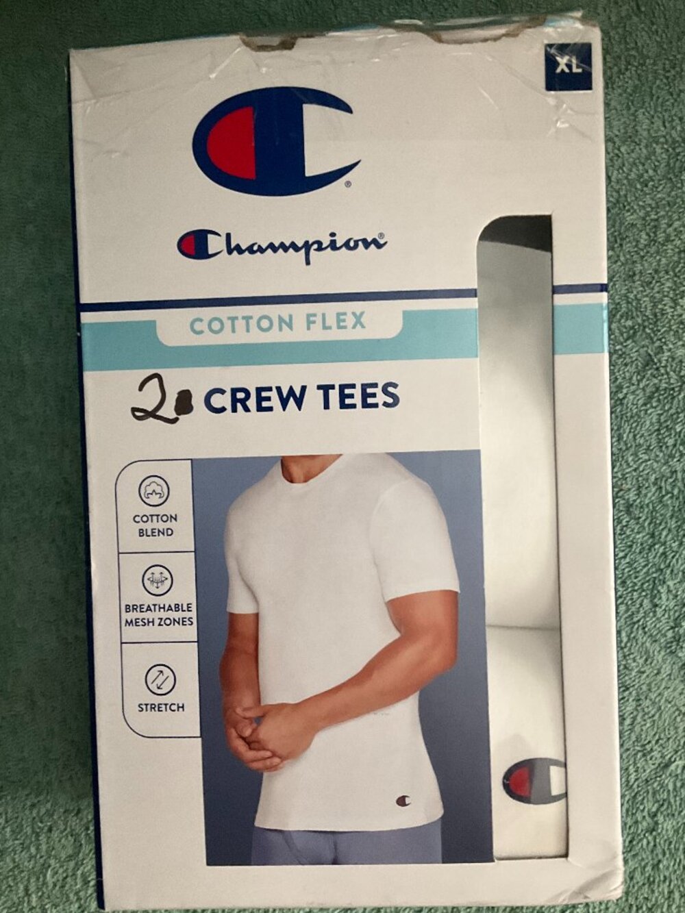 Men's Champion White Crew T-Shirts
